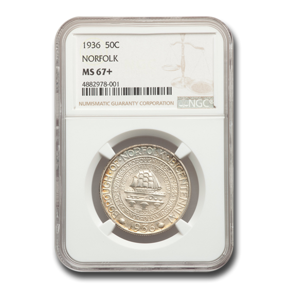 1936 Norfolk, VA Half Dollar MS-67+ NGC 1936 Norfolk, VA Half Dollar MS-67+ NGC